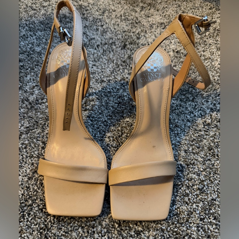 Vince Camuto Beige Strappy Heels